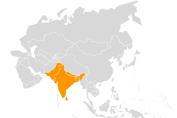 Mapa - Azja południowa
