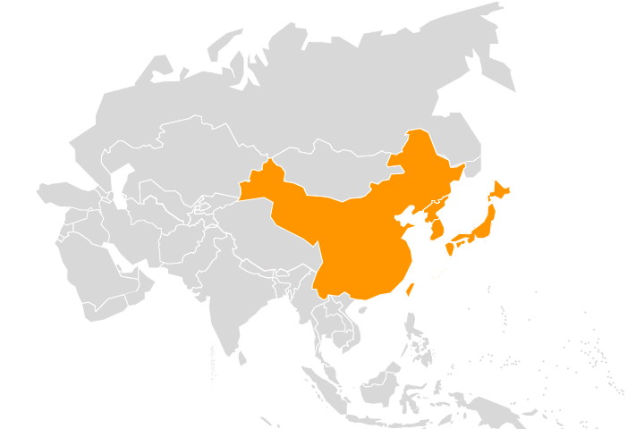 Mapa - Azja Wschodnia